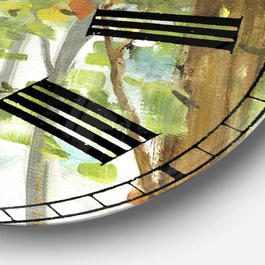 Designart 'Green Forest Study Traditional Wall Clock